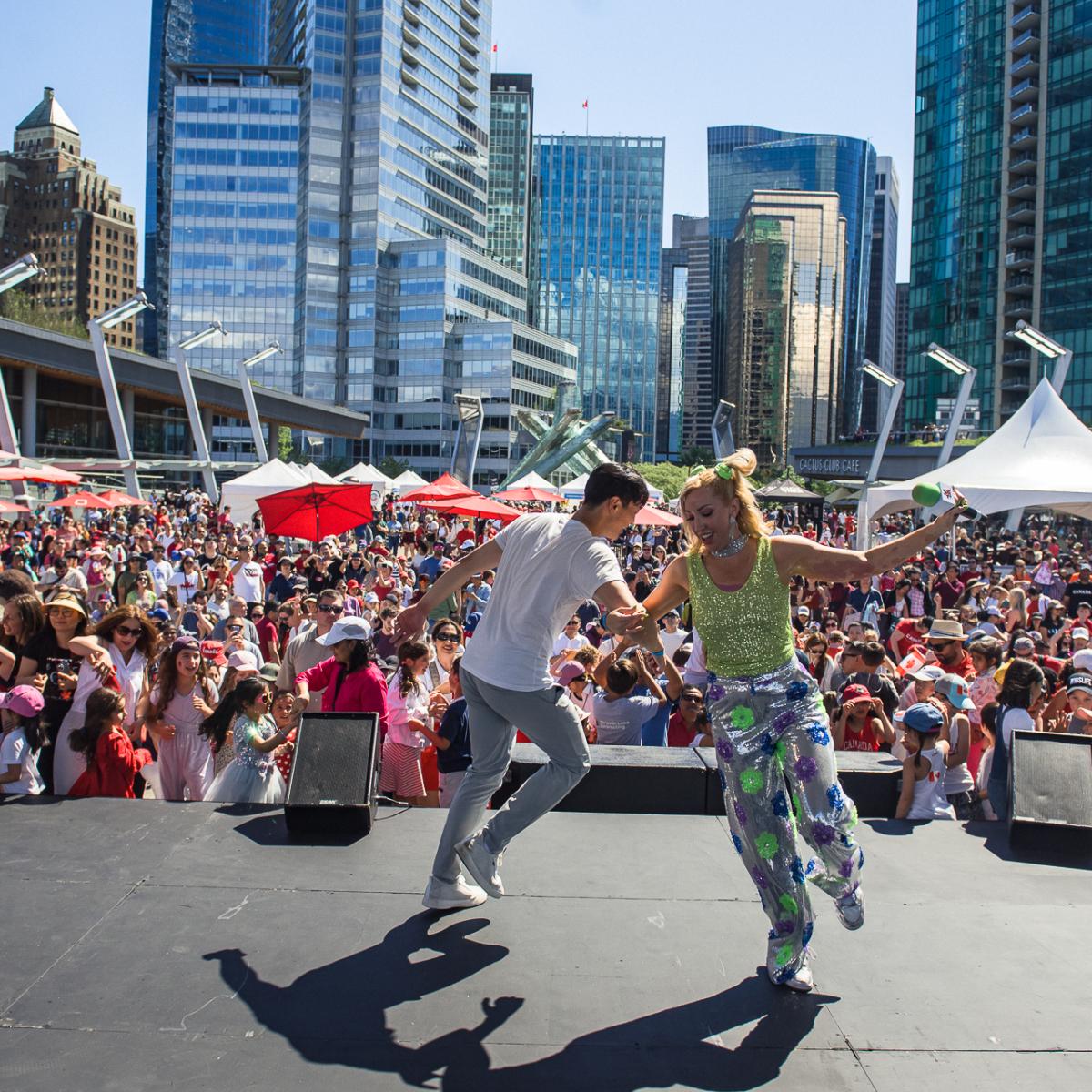 Performers performing at the North point 